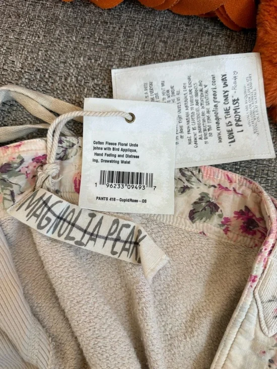 ❣️🆕Magnolia Pearl Floral Underjohns Pants Bird Appliqué Cupid Rose One Size❣️ - Picture 11 of 11
